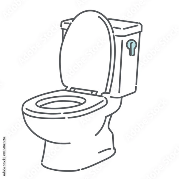 Obraz 洋式トイレのイラスト（フタが開いた状態・便器・アイコン）