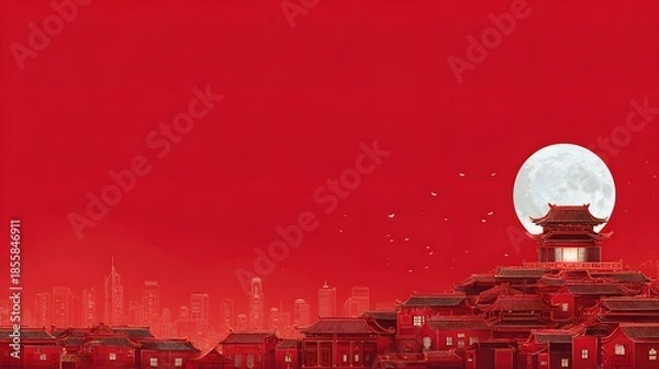 Obraz Website hero background lunar new year skyline