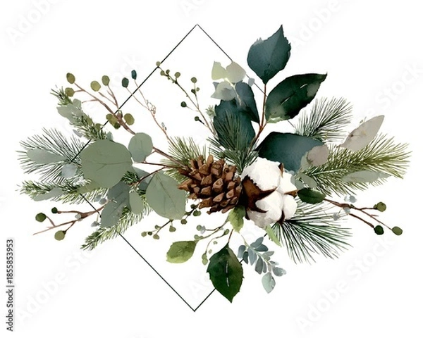 Obraz christmas frame, generation AI 