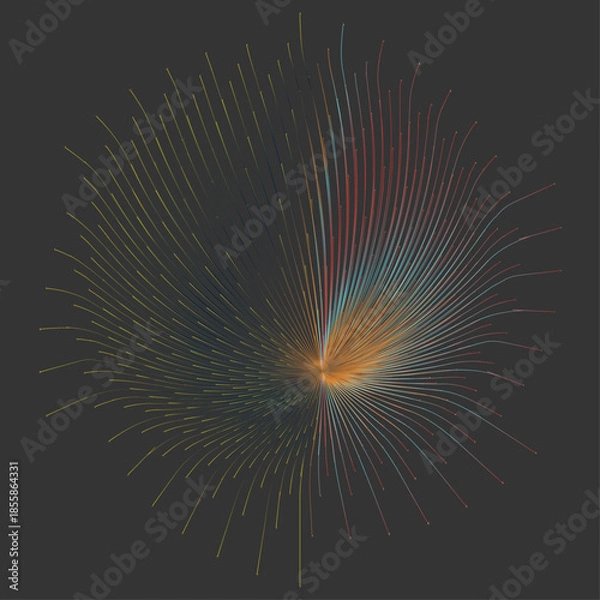 Obraz Colorful Neon Wave Burst Abstract Background