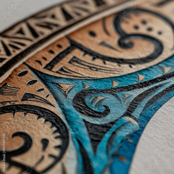 Obraz Maori-Inspired Artwork with Intricate Patterns