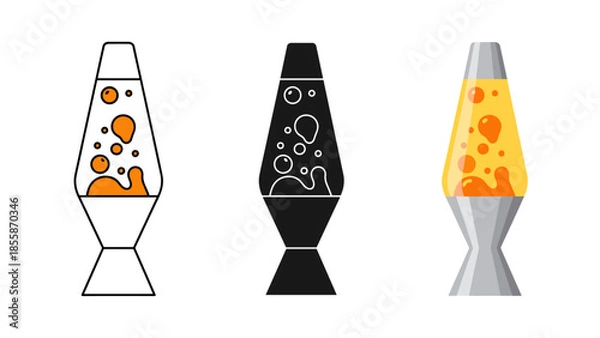 Obraz Lava lamp illustration set Vector