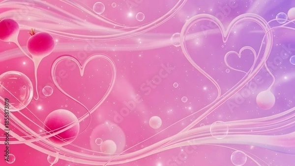 Obraz Whimsical hearts and bubbles