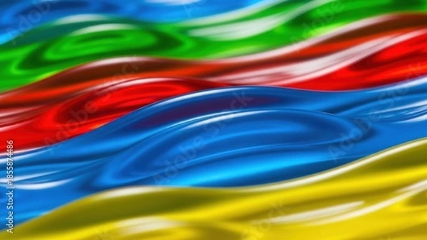 Obraz Vibrant Abstract Waves of Color - A Dynamic and Artistic Composition.