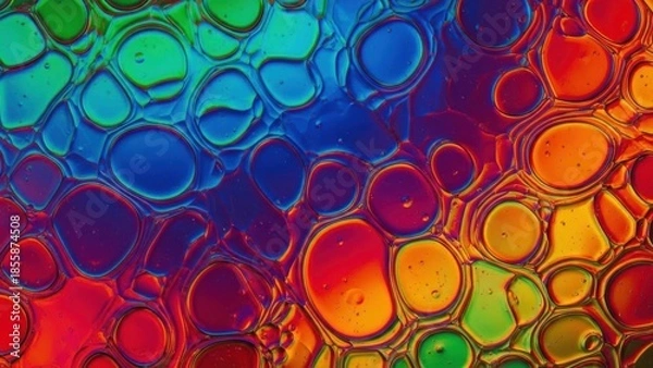 Obraz Vibrant Abstract Oil Bubbles - Colorful Liquid Art Texture.