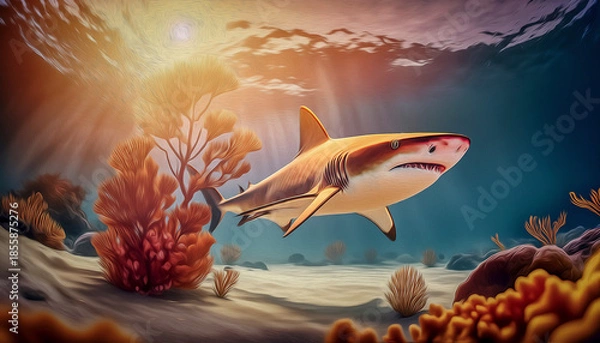 Obraz Caribbean reef shark