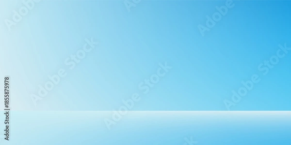 Fototapeta Blue studio room. Limbo light background. Abstract 3d backdrop for product presentation. Minimal wall scene. Showcase, promotion display modern