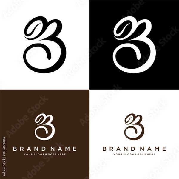 Obraz Coffee Logo Letter B