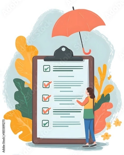 Obraz Vertical insurance claim checklist infographic