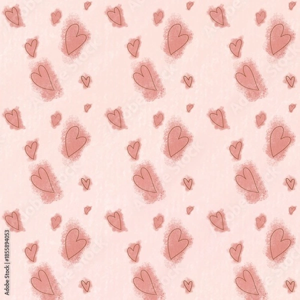 Fototapeta seamless pattern with hearts