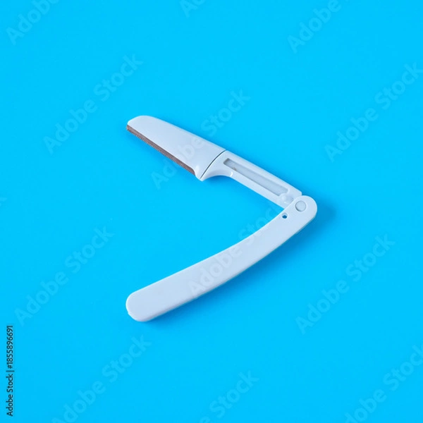 Obraz Razor for shaving on color background.
