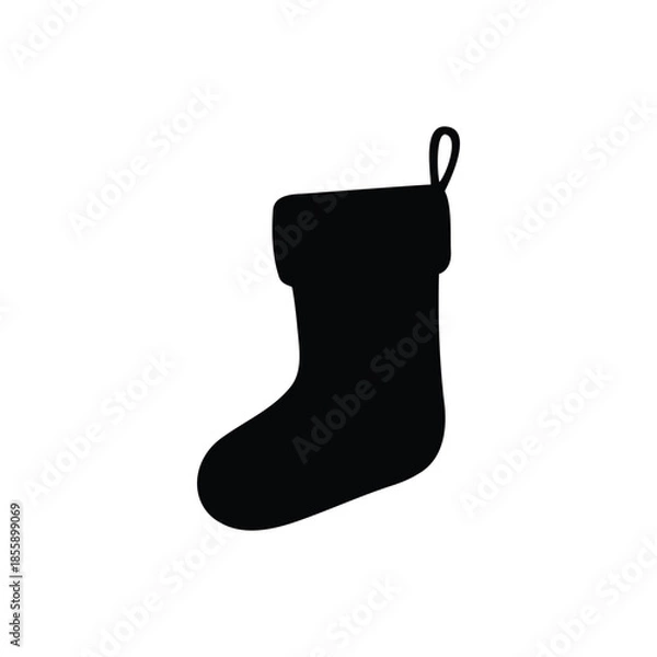 Obraz Stocking silhouette vector flat illustration design.