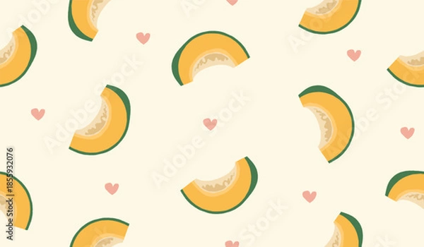 Obraz Melon fruits seamless pattern background
