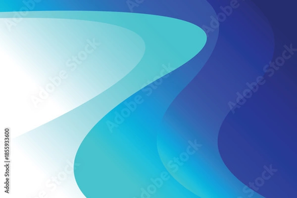 Obraz Abstract wave soft light and dark blue gradient background design template