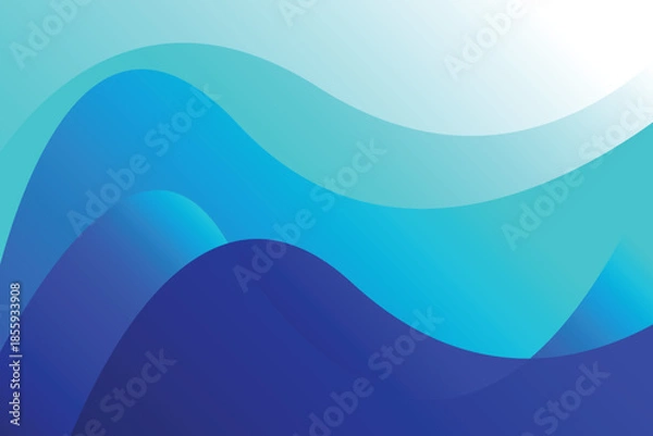 Obraz Abstract wave soft light and dark blue gradient background design template