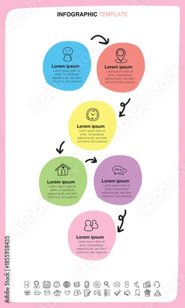 Obraz Doodle Infographic Template