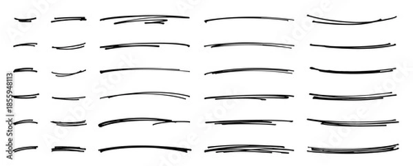 Obraz ラフな手描きアンダーラインセット ベクター素材