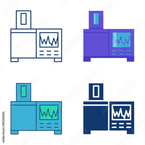 Obraz Gas chromatograph icon set