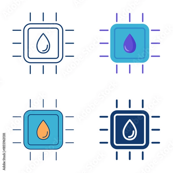 Obraz Lab on a chip icon set
