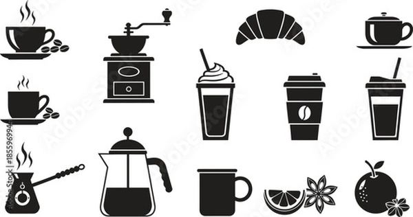 Obraz Coffee and Breakfast Icons Set