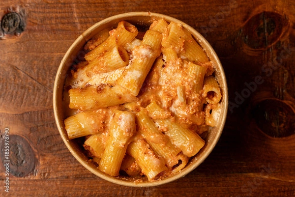 Obraz Baked rigatoni in a container