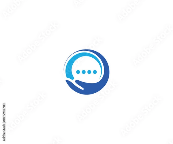 Obraz Helping Hand and Chat Bubble Logo