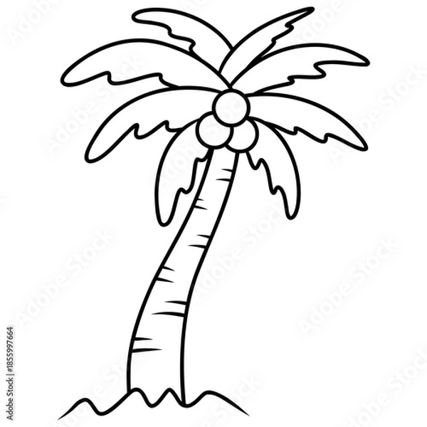 Fototapeta coconut tree vector icon