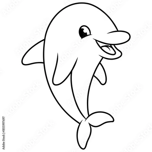 Obraz Dolphin vector illustration for coloring page