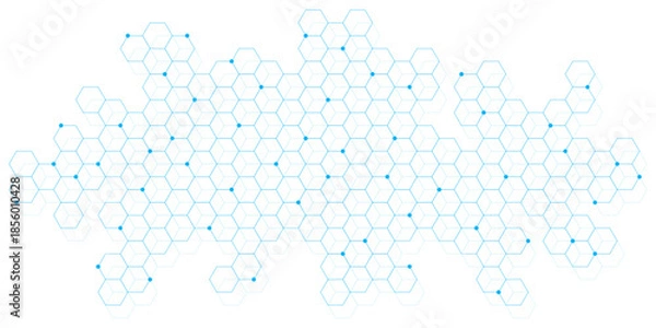 Obraz Abstract science and innovation technology background. Molecular structures and chemical engineering with hexagonal pattern. Vector