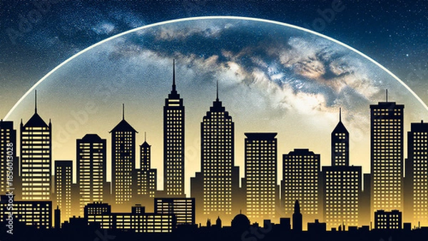 Obraz City Under a Starry Dome