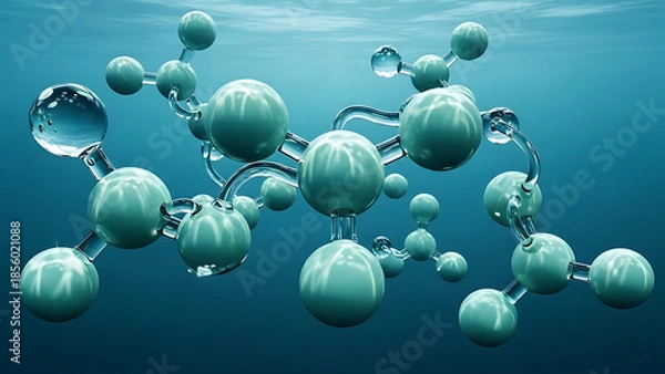 Obraz Molecular Structure Underwater Science Illustration