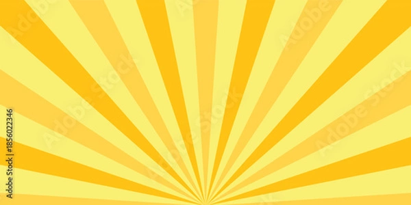 Obraz Sunrise sunbeam rays, yellow lines background, light