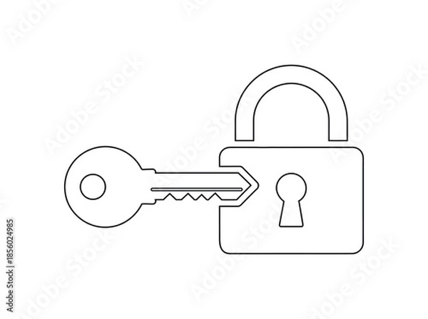 Obraz Key unlocking padlock symbolizing security and freedom