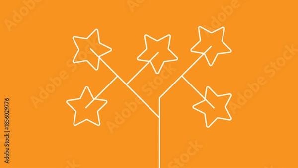 Fototapeta Star tree with yellow background creative design .