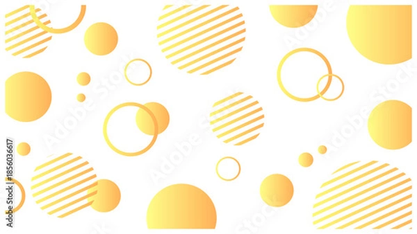 Obraz ポップな円のメンフィス背景 オレンジ グラデーション	
