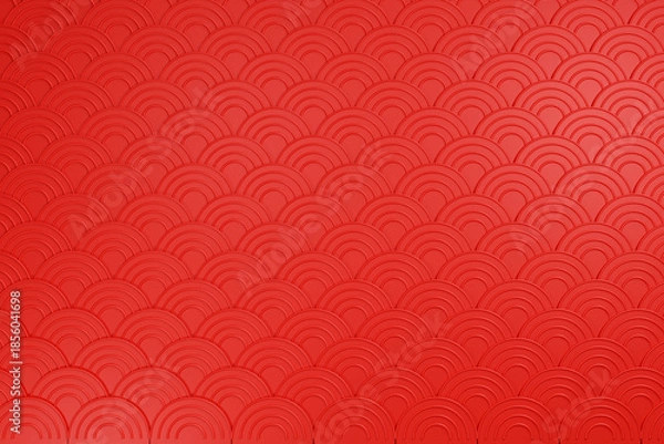 Obraz Red Traditional Wave Pattern Background,Chinese New Year
