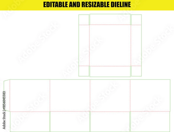 Obraz Editable Resizable Die Line Template for Custom Packaging Box Design