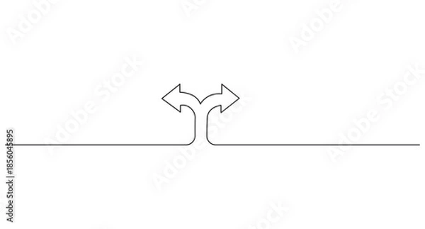 Obraz Single continuous line drawing Arrow Symbols,