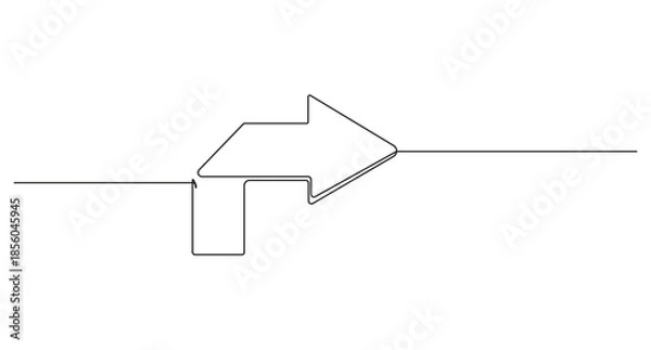 Obraz Single continuous line drawing Arrow Symbols,