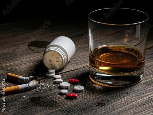 Fototapeta Substances on a table