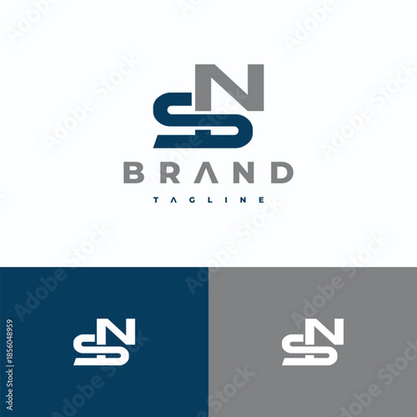 Fototapeta monogram letter SN logo