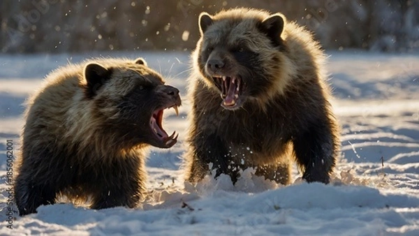 Obraz brown bear in the snow