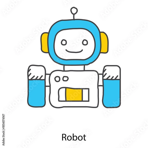 Obraz Robot Icon Illustrating Advanced Robotic Technology For Artificial Intelligence Applications