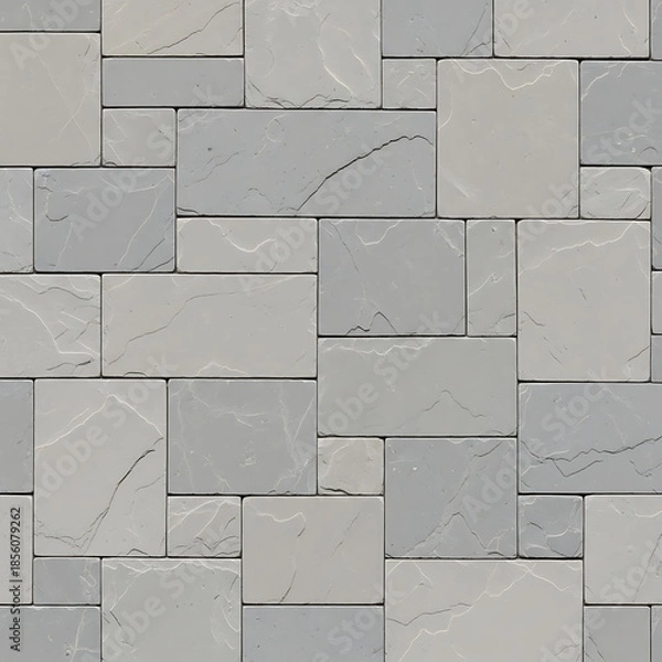 Obraz A close up view of a gray stone wall with rectangular tile pattern