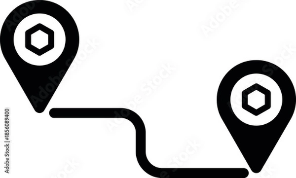 Obraz Distance concept representing measurement, space, or separation between two points