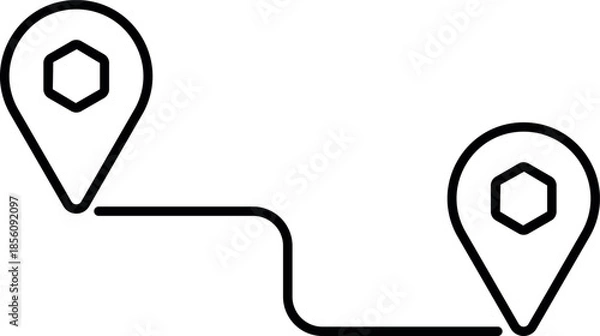 Obraz Distance Thin Outline Icon