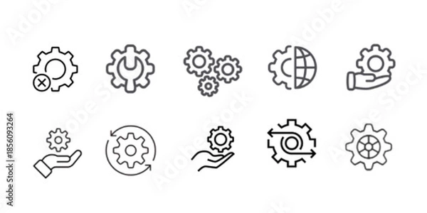 Obraz Minimal Settings Icons Set