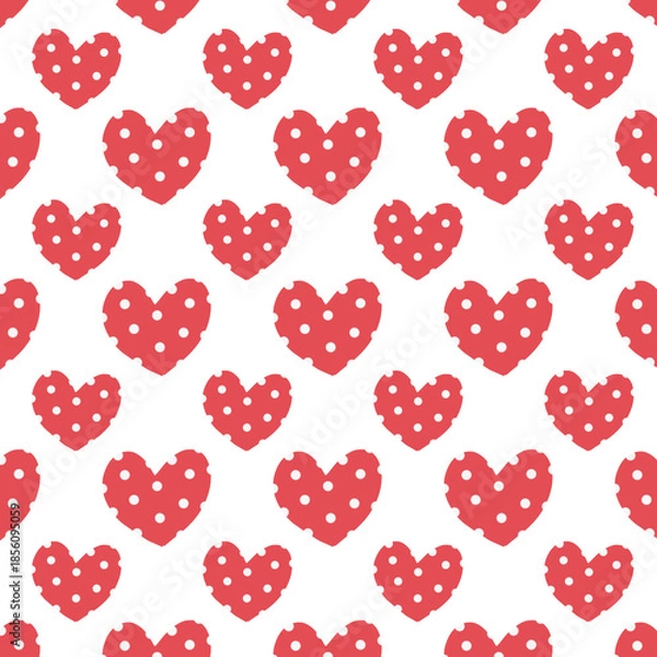 Obraz Cute polka dot heart pattern for romantic decoration