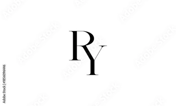 Obraz RY initial letters logo or RY monogram logo