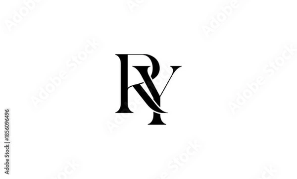 Obraz RY initial letters logo or RY monogram logo